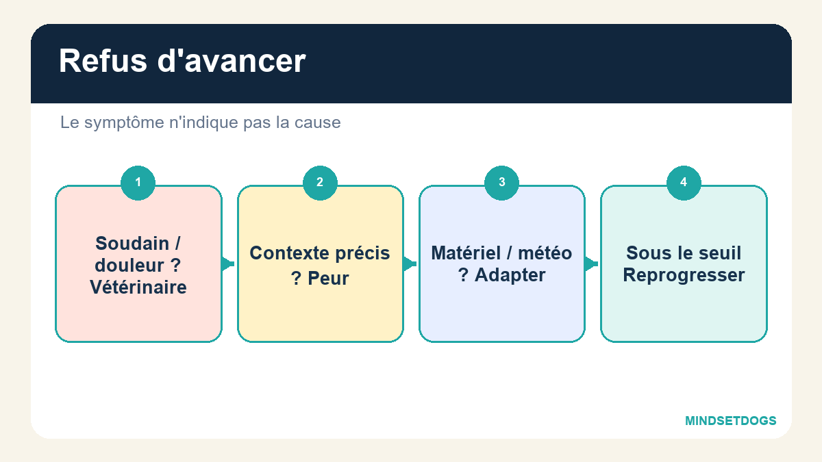 Mon chien se bloque ou refuse d’avancer en promenade